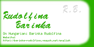 rudolfina barinka business card